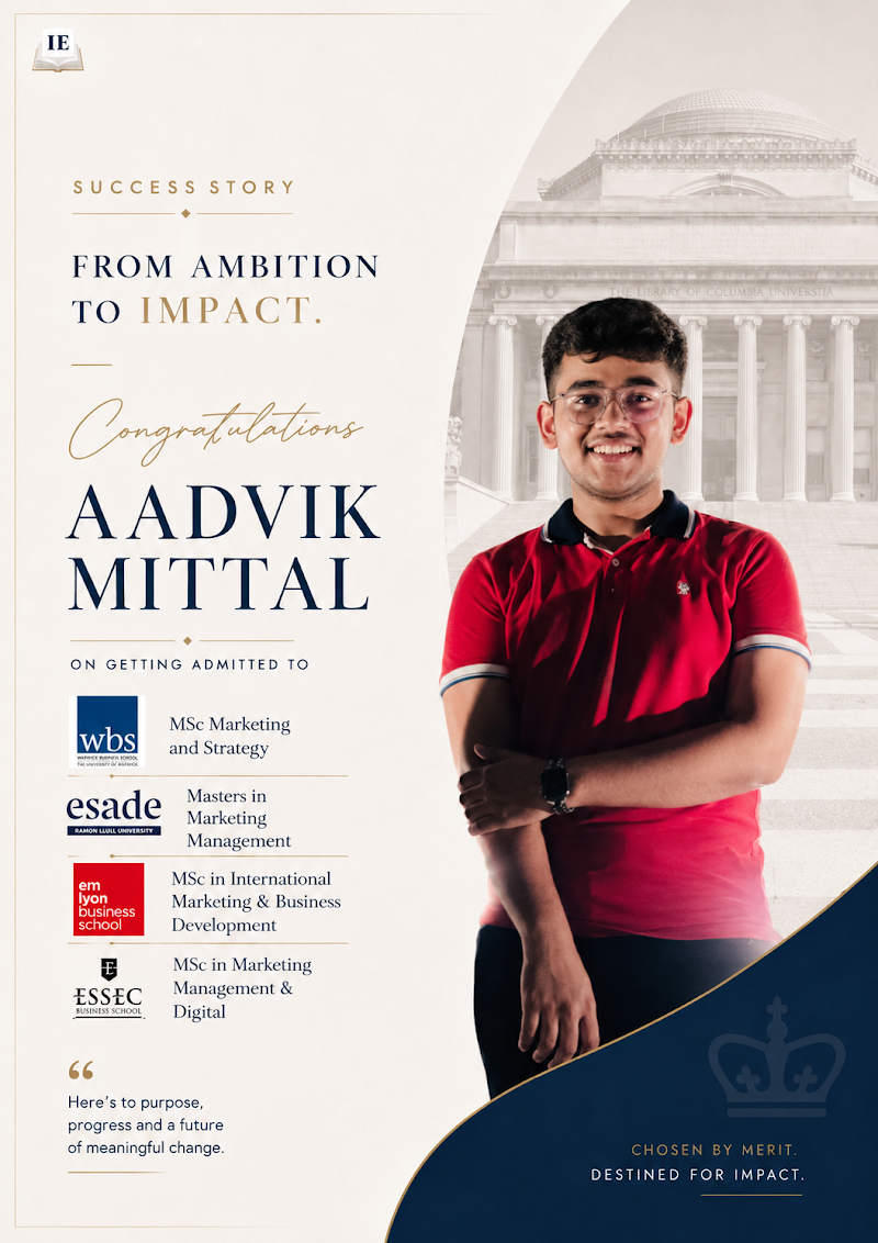 Aadvik Mittal — Intelligent Education admit success story