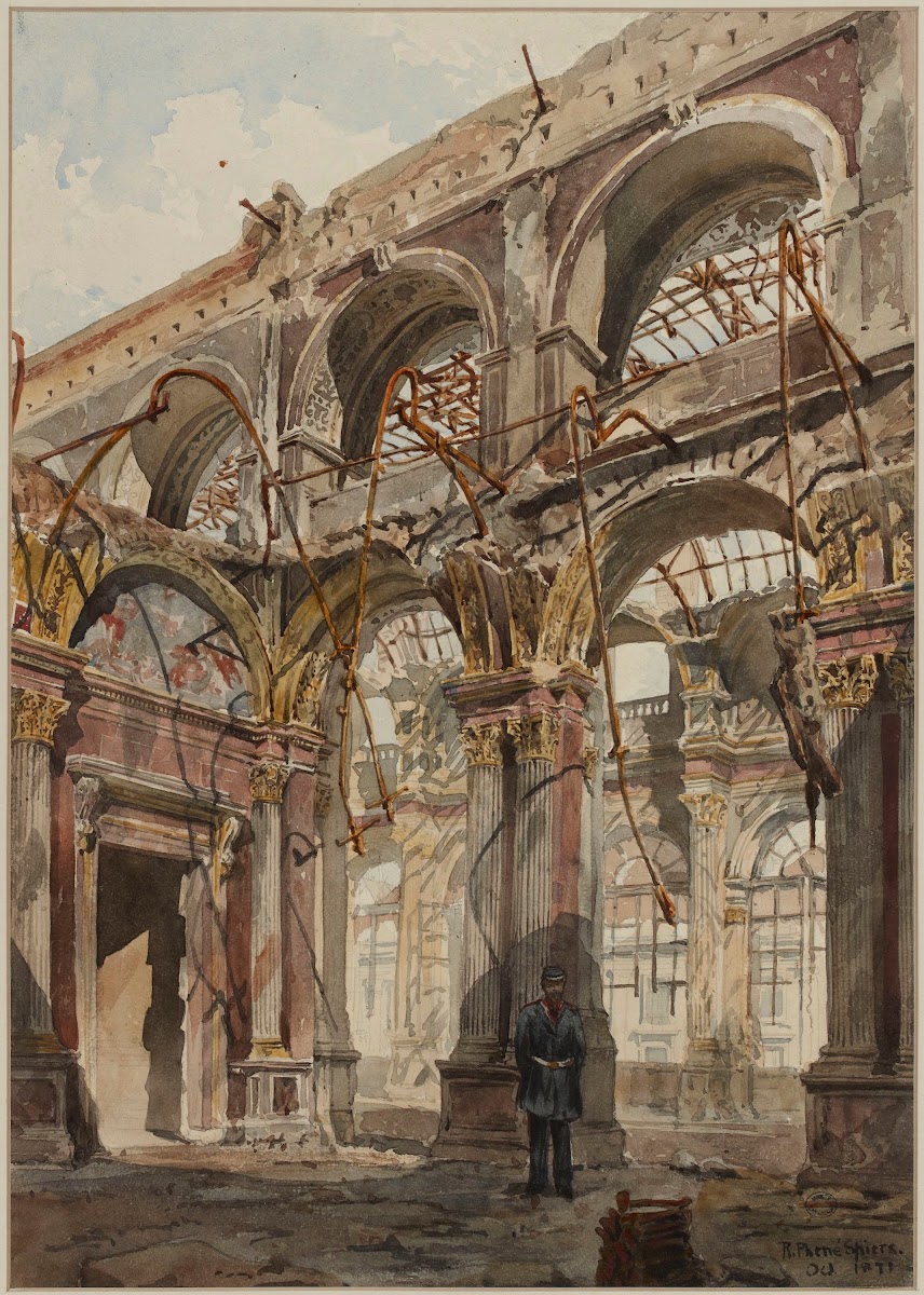 Ruines de lHôtel de Ville en 1871 1871