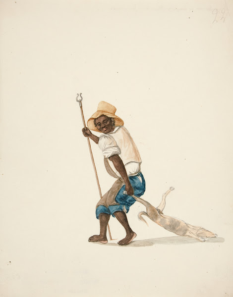 Indian Man Dragging Dead Dog ca1850