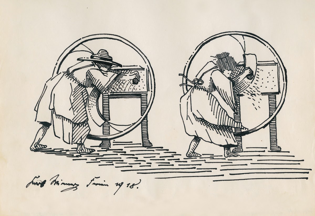 Ohne Titel Frau beim Arbeiten 1918