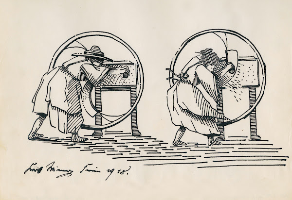 Ohne Titel Frau beim Arbeiten 1918
