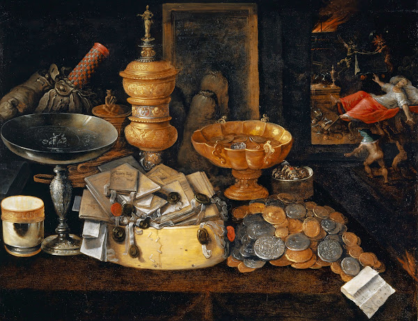 Riches And The Death Of The Miser Still Life around 1600
