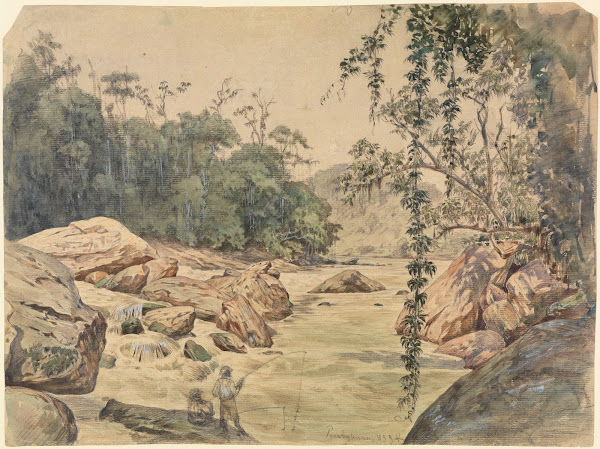 Zwei Angler am Parahybafluss 1859