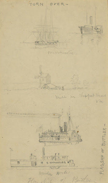Views of ships and a mill 1860 1865