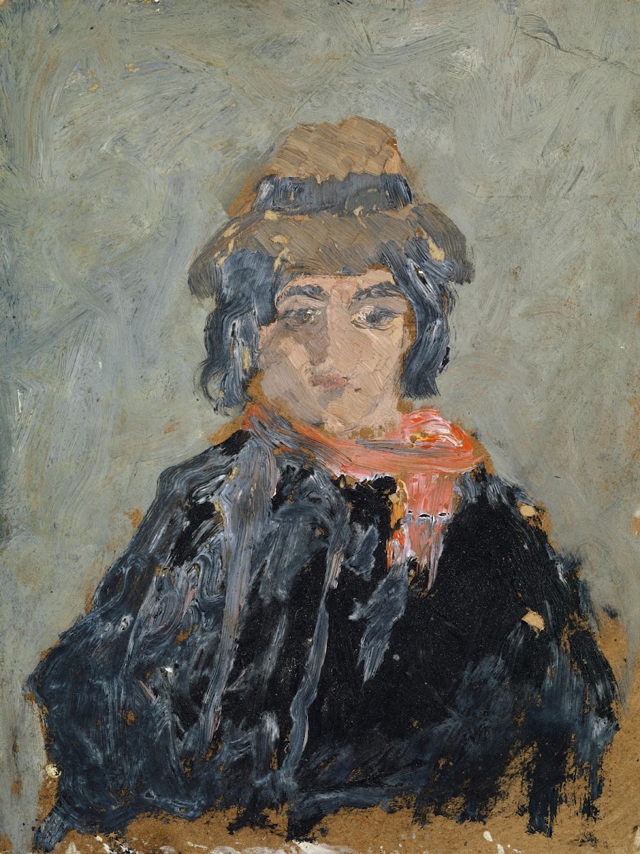 Woman with Red Neck Scarf