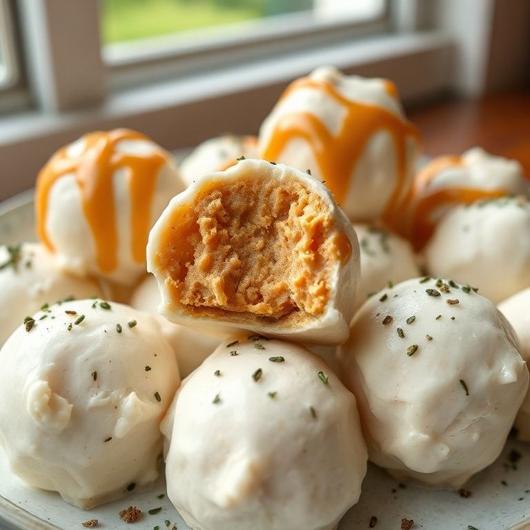 Creamy Frozen Greek Yogurt Peanut Butter Bites to Satisfy Cravings – Easy Homemade Treat finished