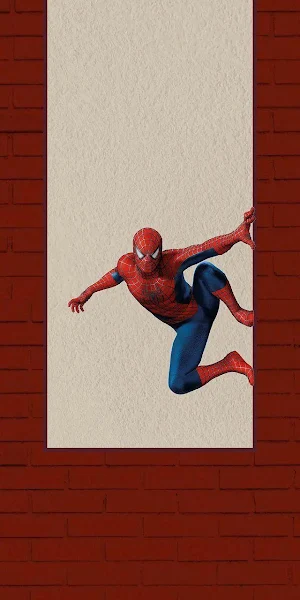Spider-Man on Brick Wall iPhone Wallpaper Background