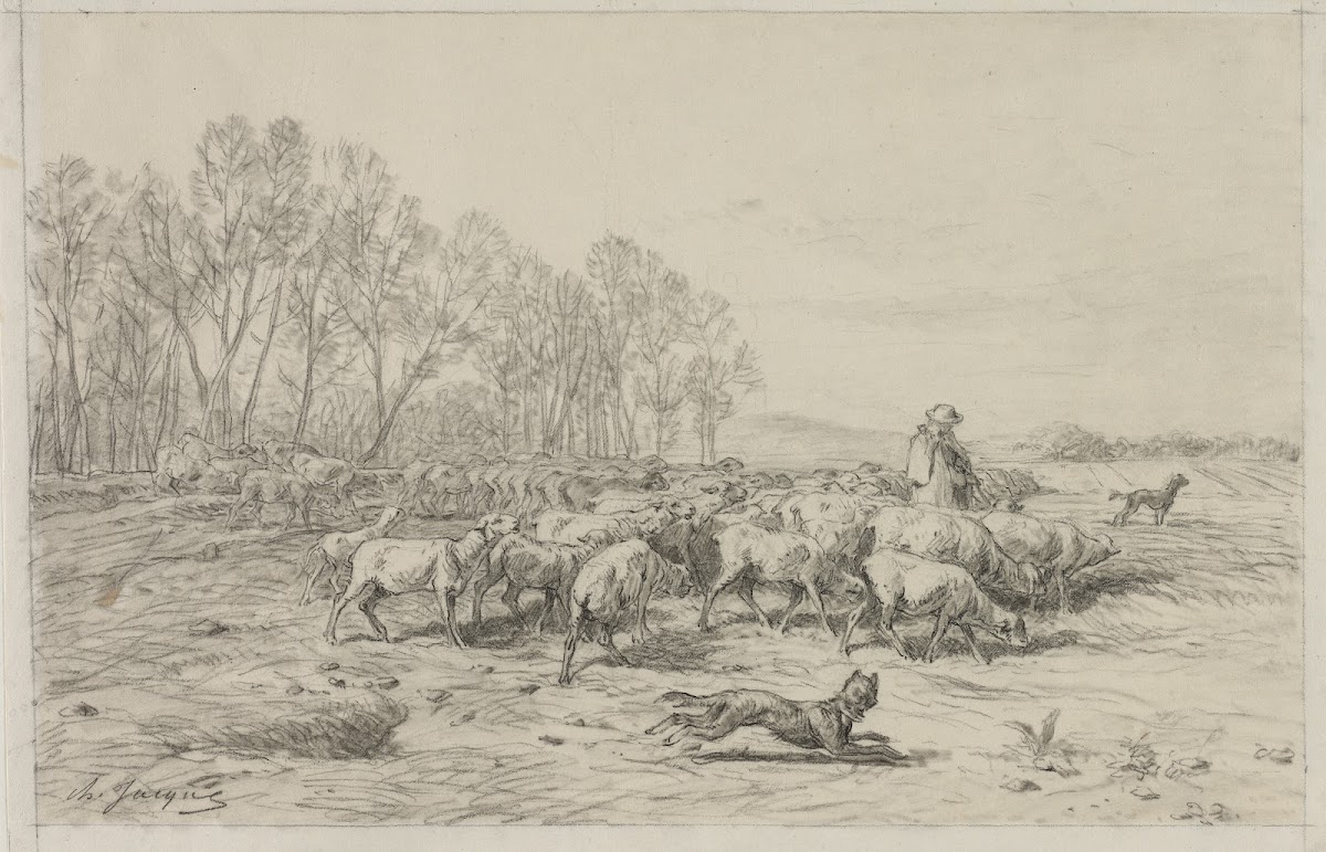 Landscape with a Flock of Sheep 1800s
