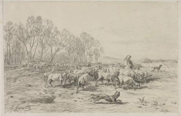 Landscape with a Flock of Sheep 1800s