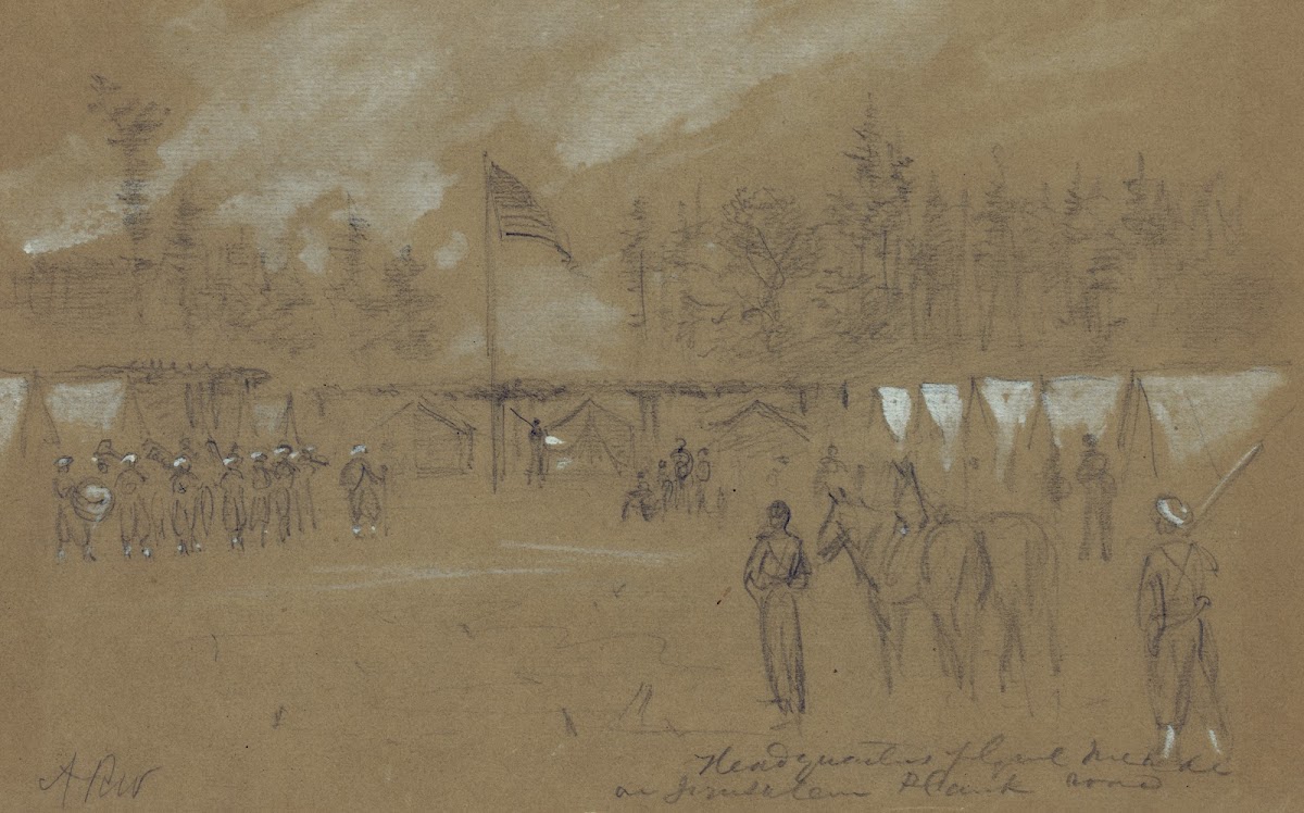Headquarters of Genl Meade of Jerusalem Plank road 1864