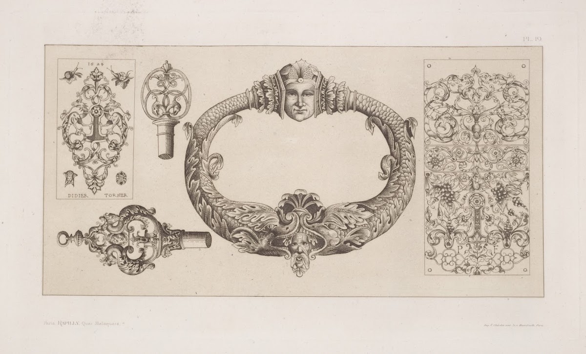 Designs for door knocker and key handles 1875 1890