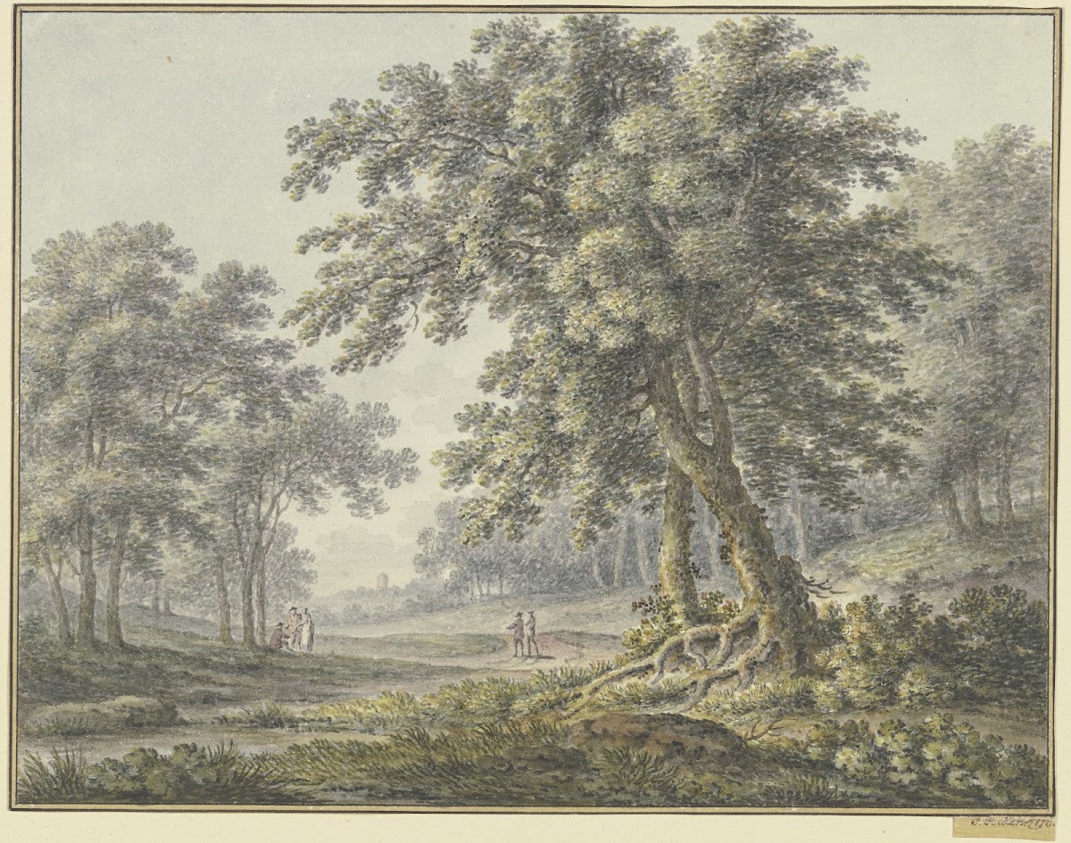 Waldpartie mit zwei Figurengruppen 1760