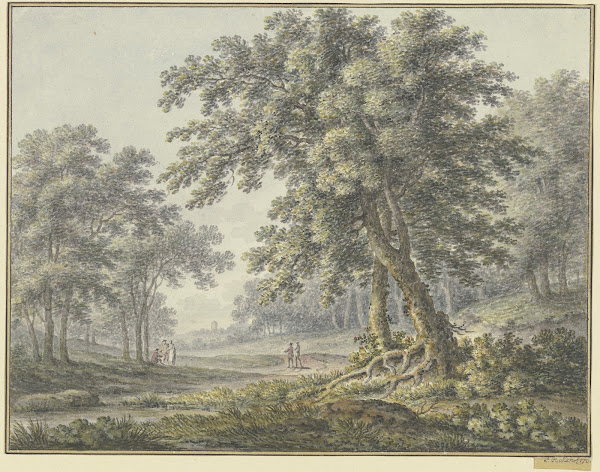 Waldpartie mit zwei Figurengruppen 1760