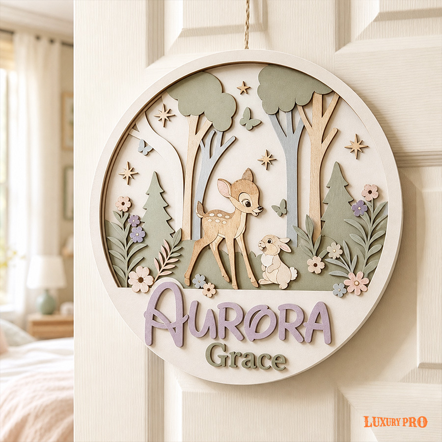 4-layer irregular wooden door hanging