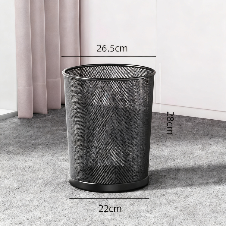 Metal trash can, round, large capacity