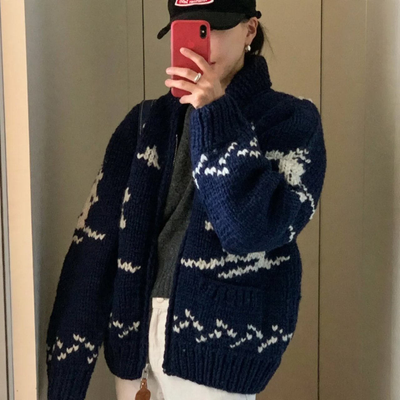 Damen Strickpullover im koreanischen Stil mit Rentier-Motiv