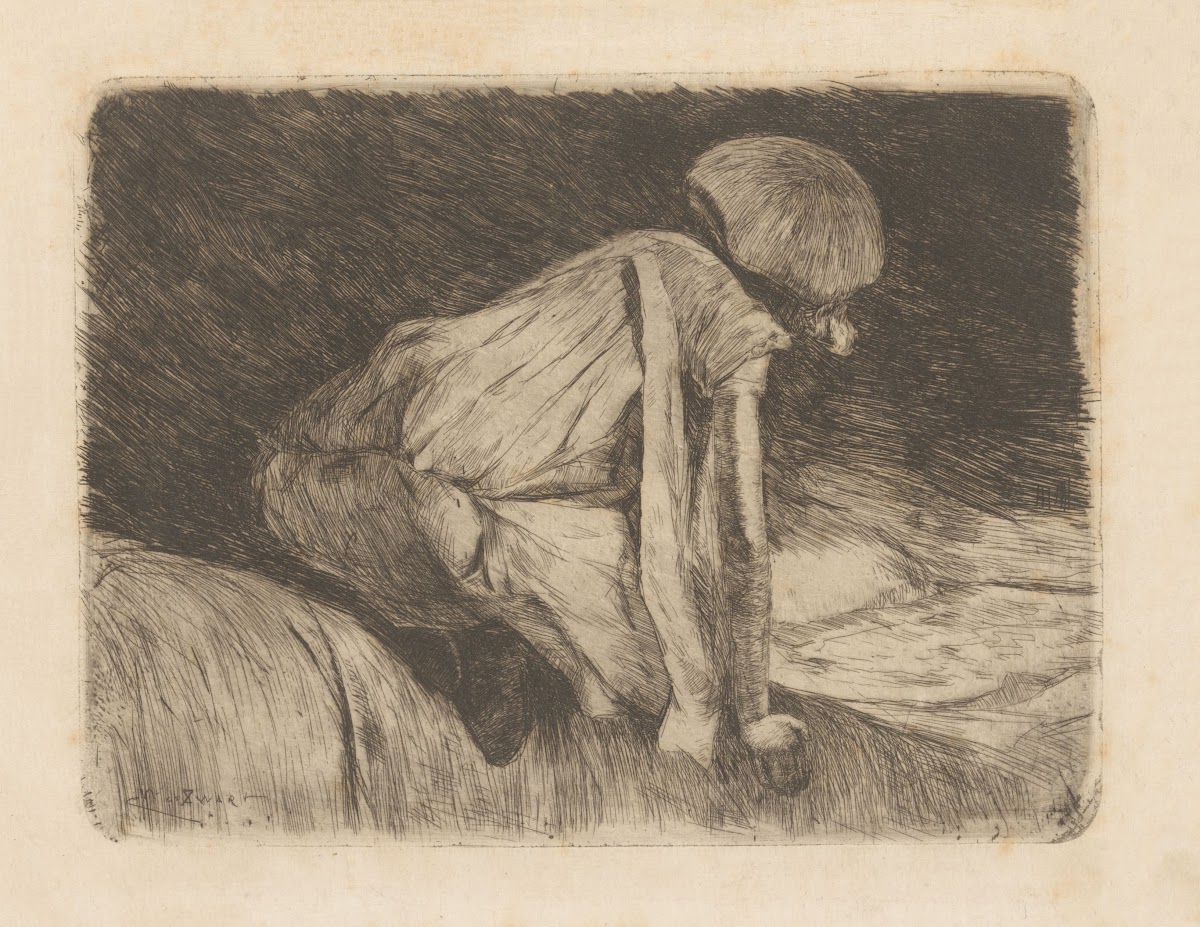 Lezend meisje op de rug gezien 1886