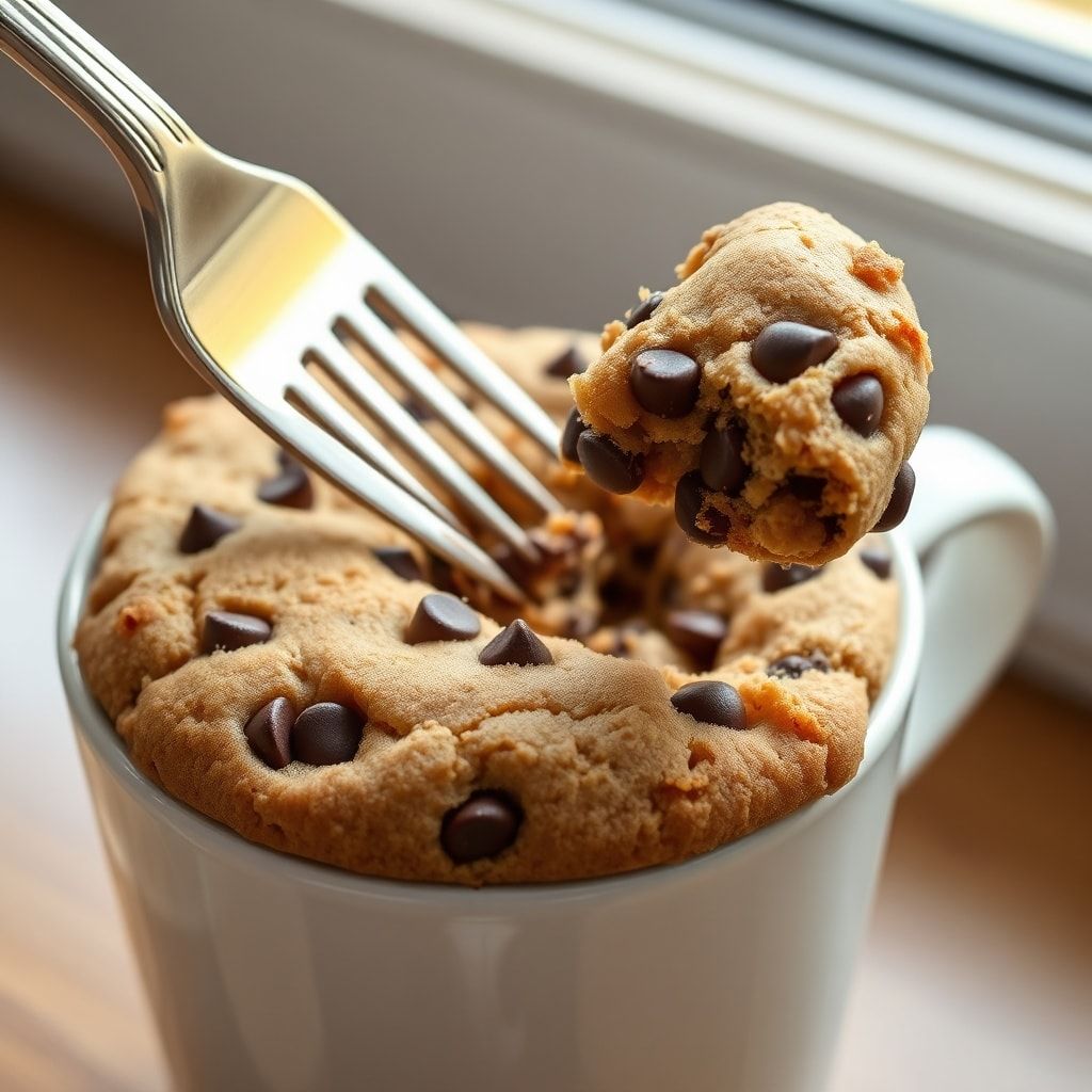Quick Treat: Microwave Chocolate Chip Mug Cookie Recipe for Instant Indulgence (5-Minute Dessert!) finished