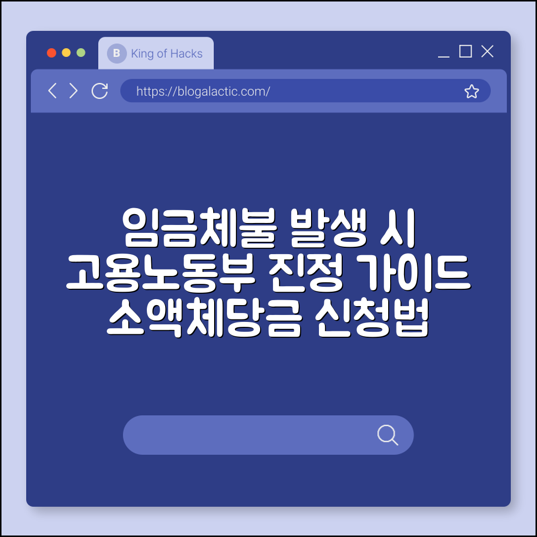 임금체불 발생 시 고용노동부 진정 제기 및 대지급금 신청 가이드 (체불확인원, 소액체당금, 형사처벌요구)