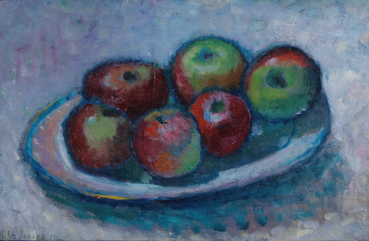 Teller Mit Äpfeln Äpfelstillleben 1932