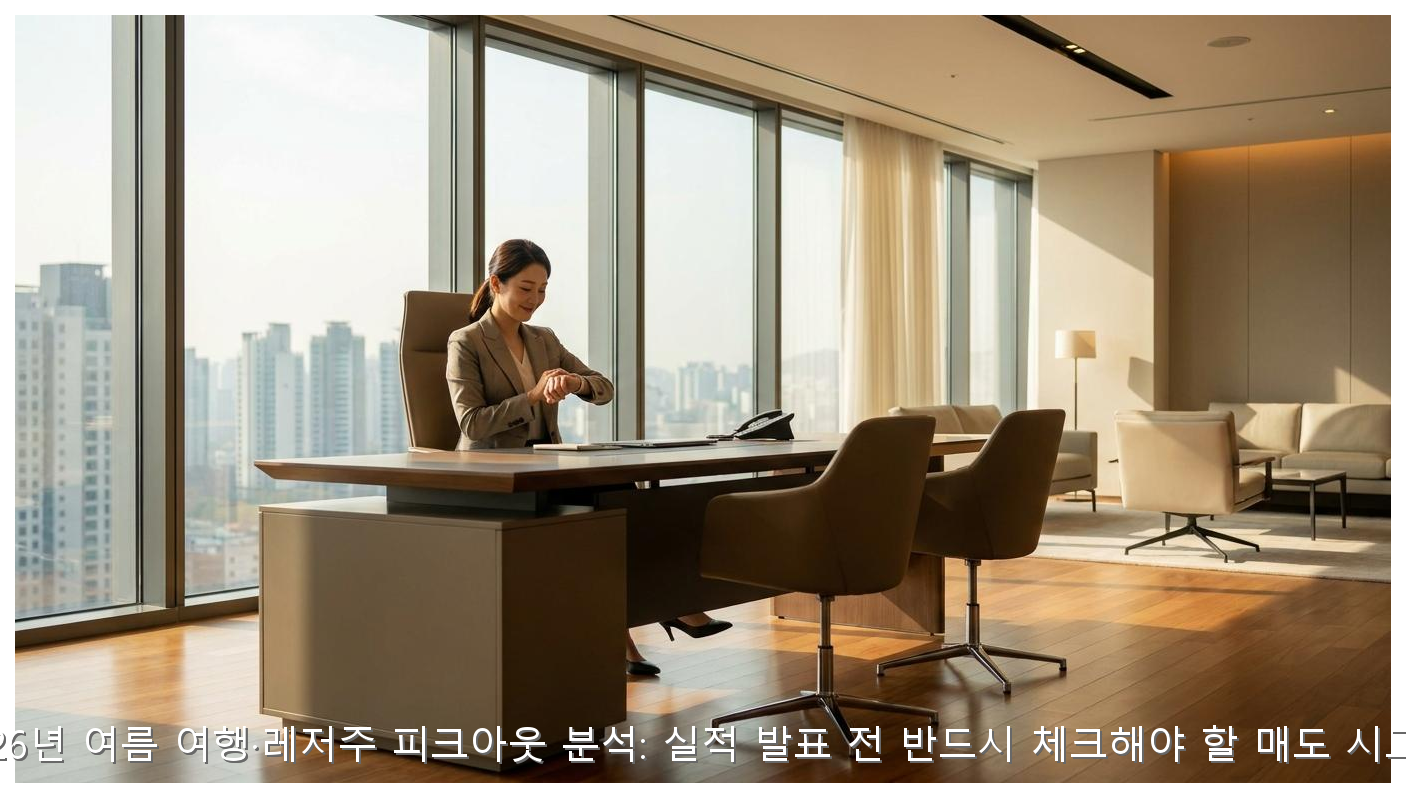 2026년 여름 여행·레저주 피크아웃 분석: 실적 발표 전 반드시 체크해야 할 매도 시그널 핵심 안내 및 분석 인포그래픽 (7)