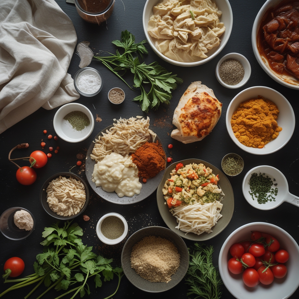 Ingredients for High-Protein Chicken Alfredo Bake for Easy Low-Carb Meal Prep | Quick & Homemade