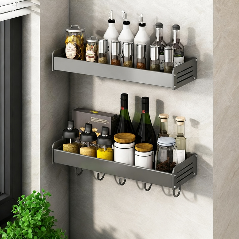 Wall shelf for kitchen, no drilling, various sizes