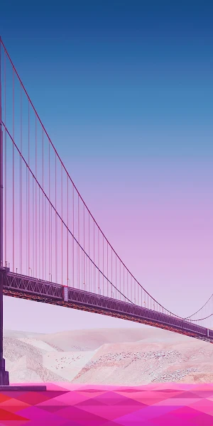 Minimalism, Artwork, Bridge, Clear Sky, Golden Gate Bridge 4K Wallpaper Background