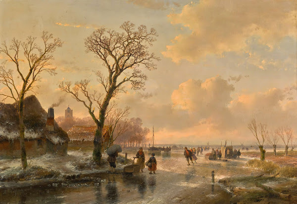 Skaters on a frozen river 1866