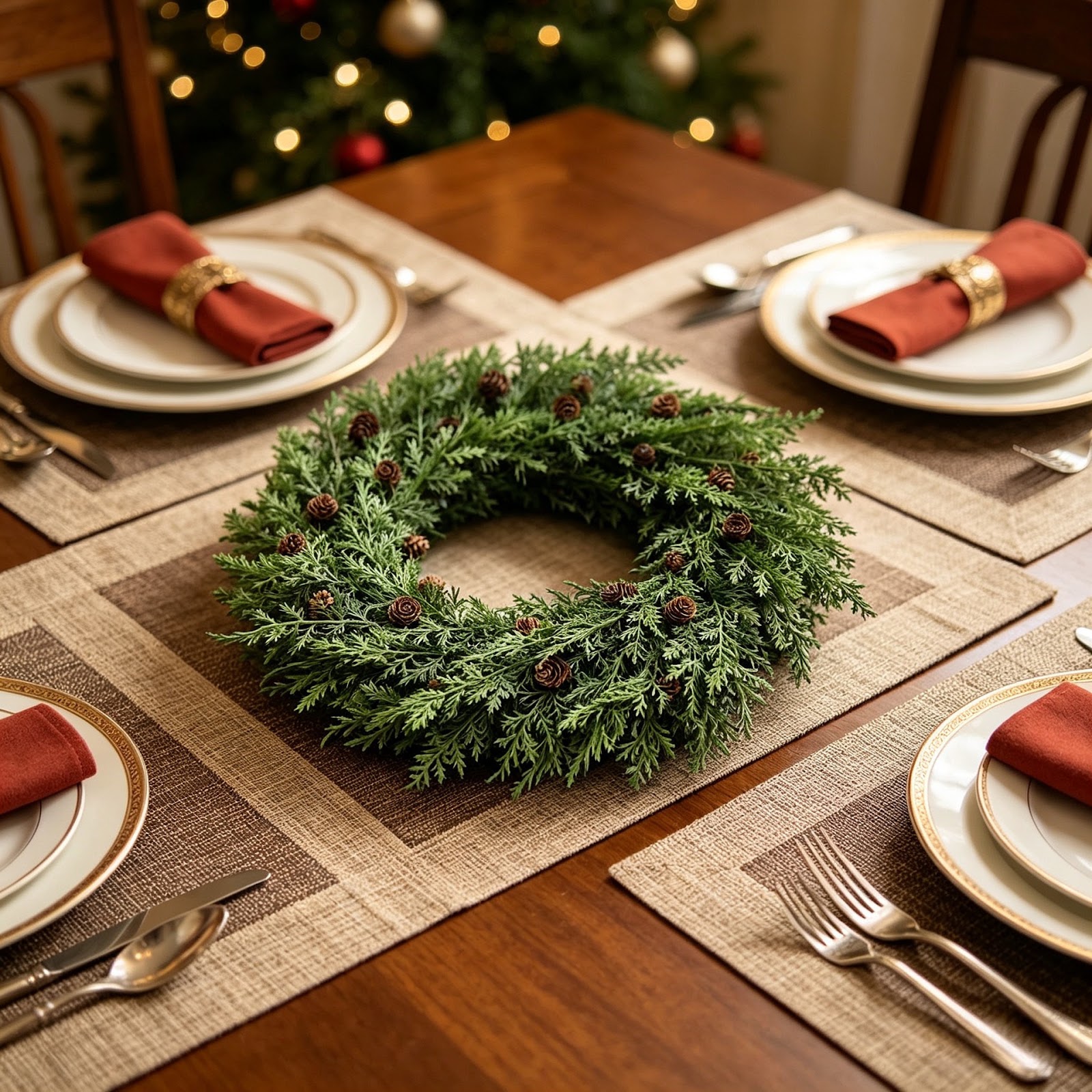 Christmas wreath with pine cones, 60 cm