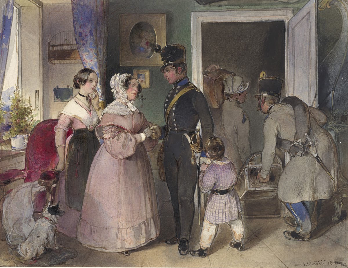 A Young Officer Saying Farewell To His Family 1841