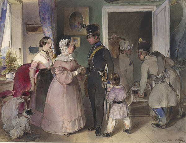 A Young Officer Saying Farewell To His Family 1841