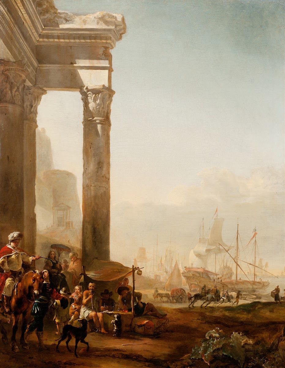 Harbour with Antique Ruins 1648