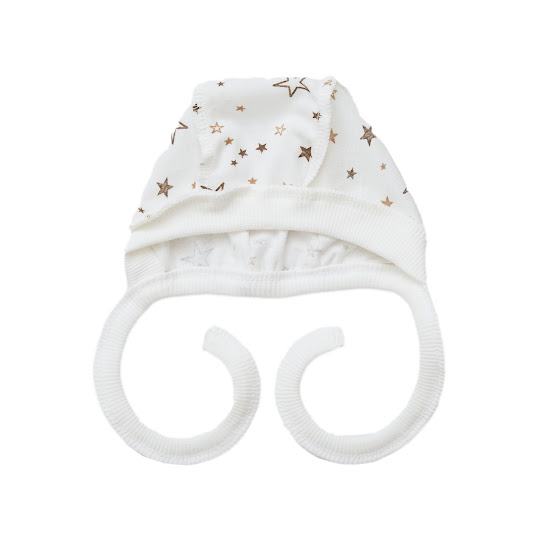 Cap with ties Twins for newborns knitwear 0-3 mon multicolor