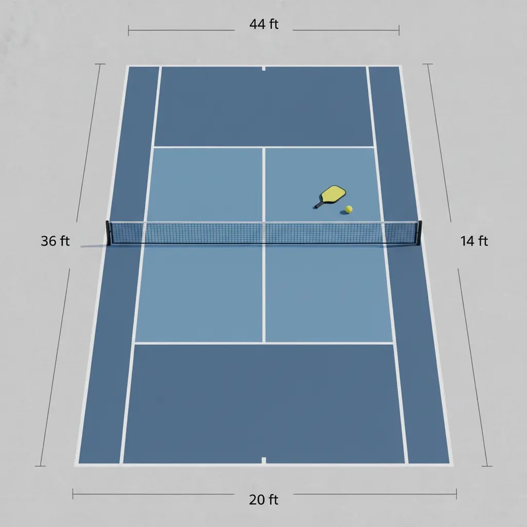 Ukuran lapangan pickleball itu berapa