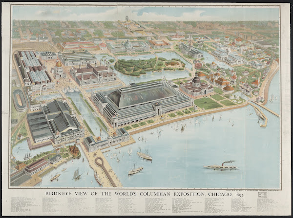 Birds eye view of the Worlds Columbian Exposition Chicago 1893 1893