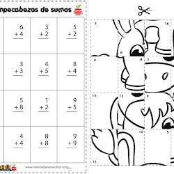 Rompecabezas sumas preescolar primaria