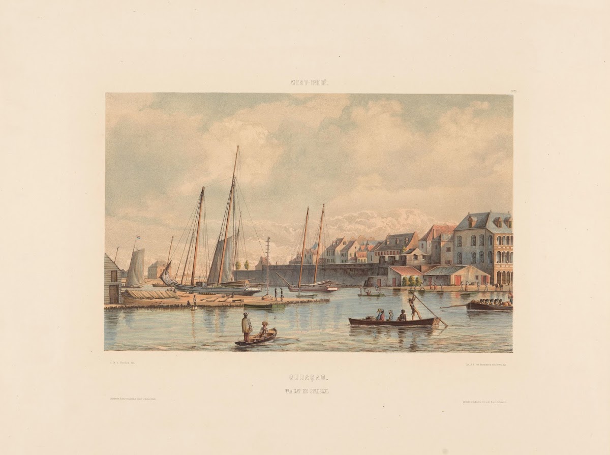 Curaçao Waaigat en stadswal 1860 1862