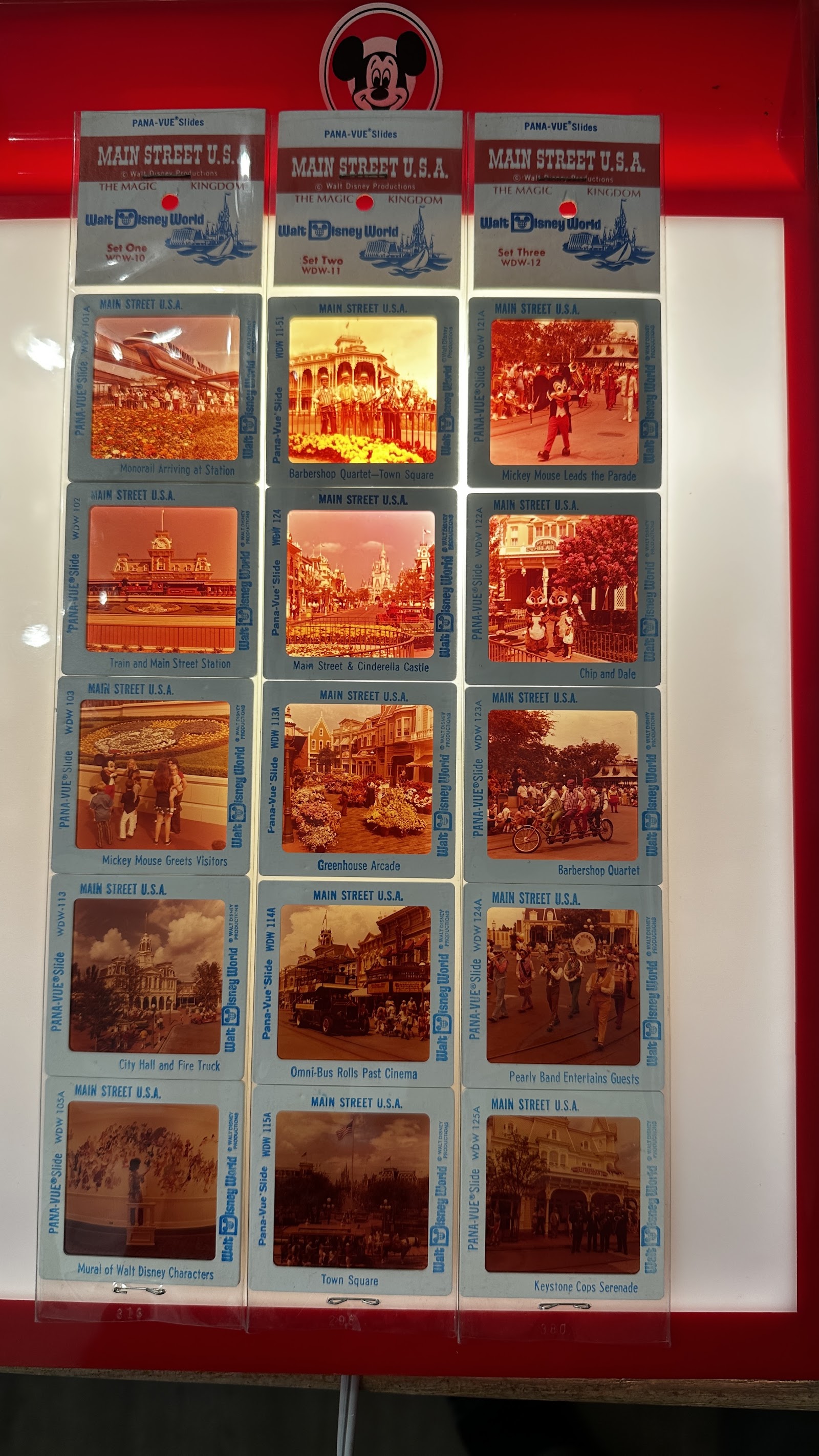 GAF Pana-Vue 35mm slide set documenting EPCOT Center's Communicore pavilion, 1980s