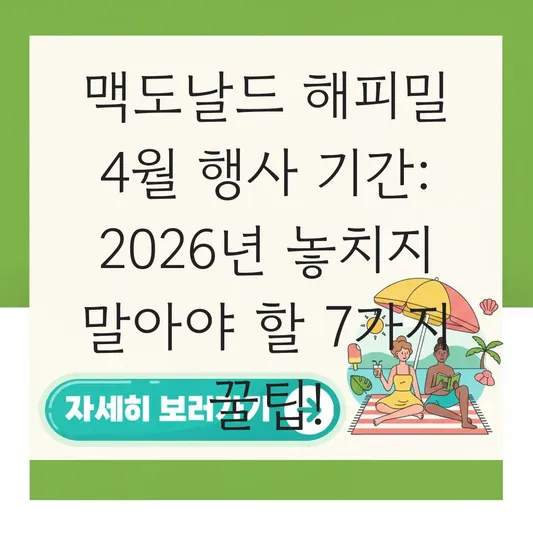맥도날드 해피밀 4월 행사 기간