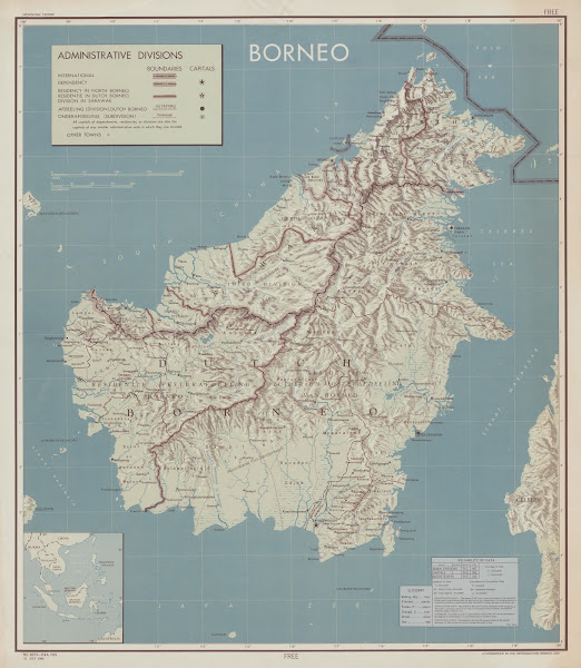 Borneo  administrative divisions 1945