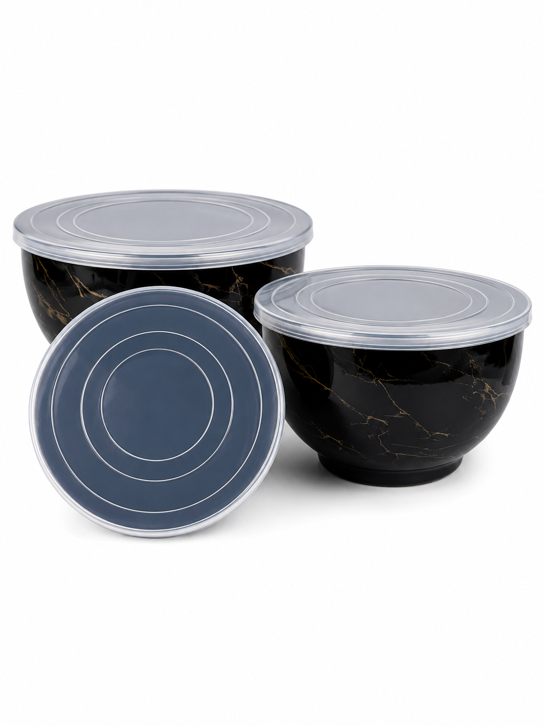 Recipiente En Peltre Con Tapa Plastica X3 Pcs 16/22/26-1000/2600/4800Ml — imagen 2