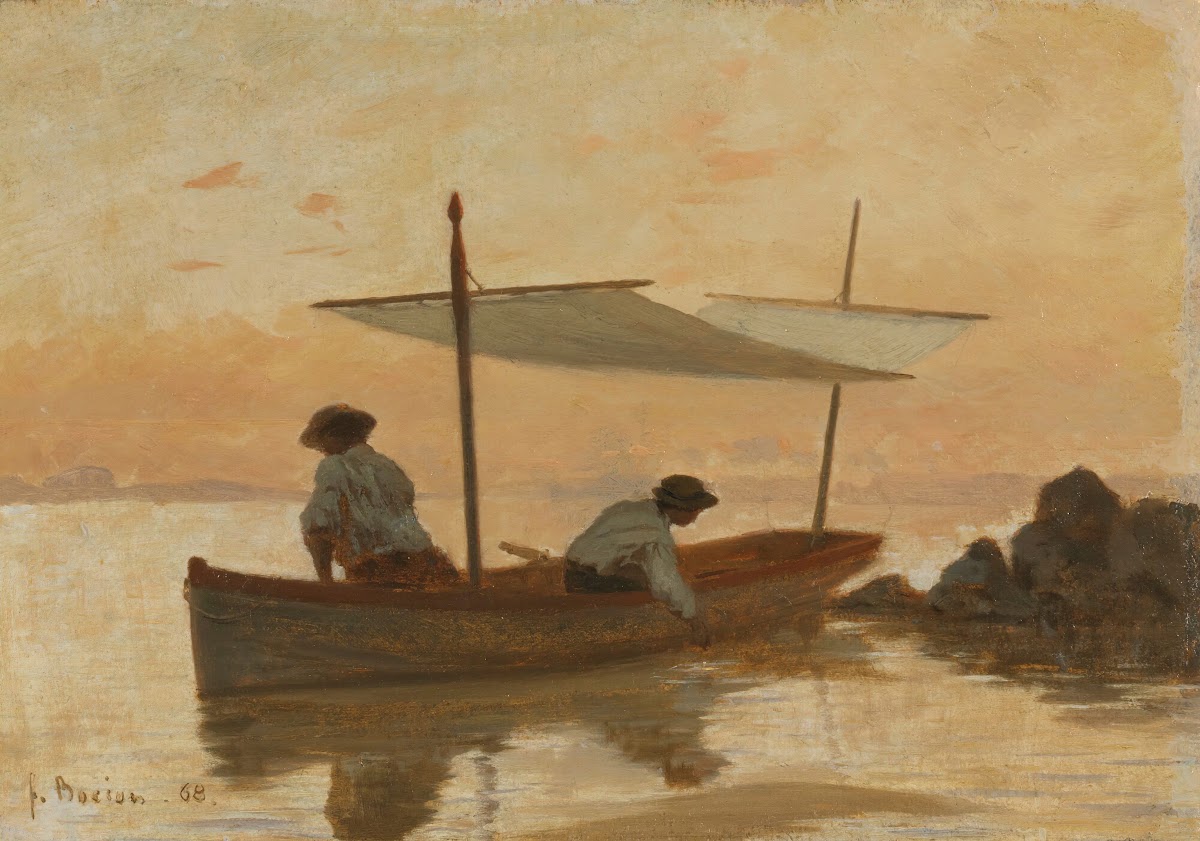 Boat Of The Artist Anchoring Near The Beach Of Dorigny 1868