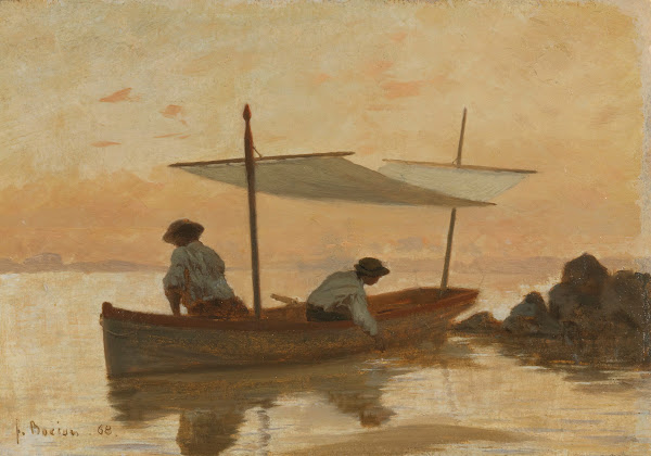 Boat Of The Artist Anchoring Near The Beach Of Dorigny 1868