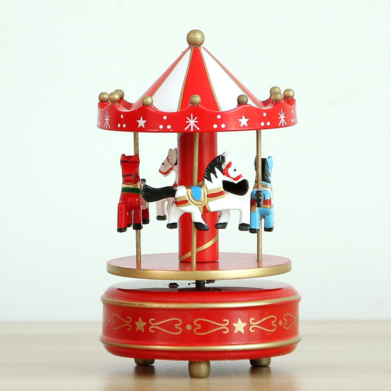 Christmas Tree Carousel Music Box made of wood