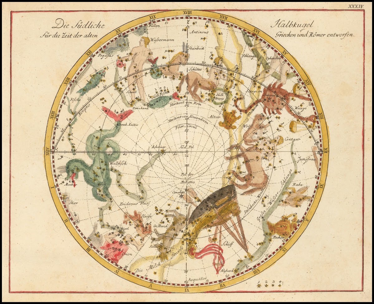 Die Südliche Halbkugel für die Zeit der alten Griechen und Römer entworfen 1805