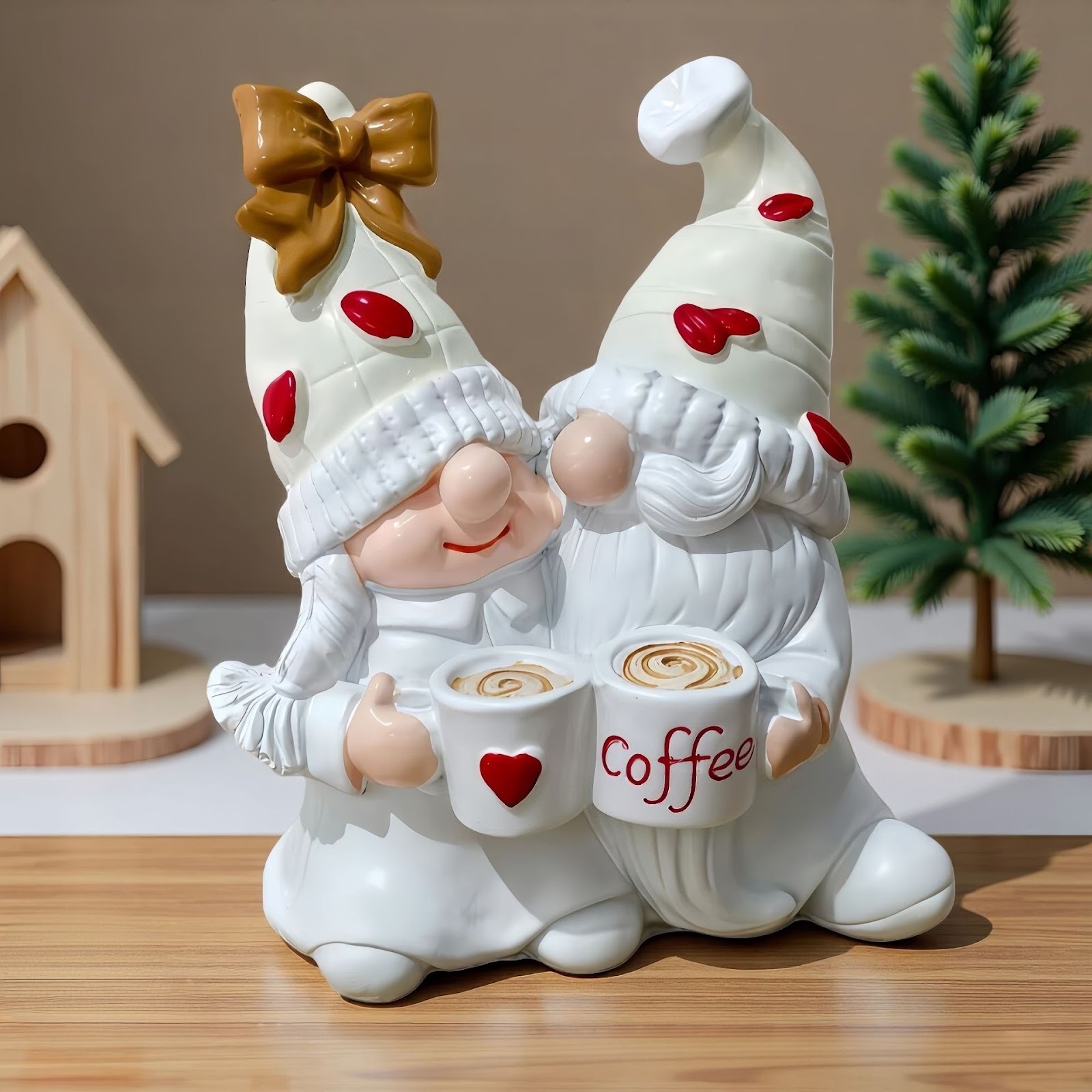 Christmas Gnome Pair made of Resin