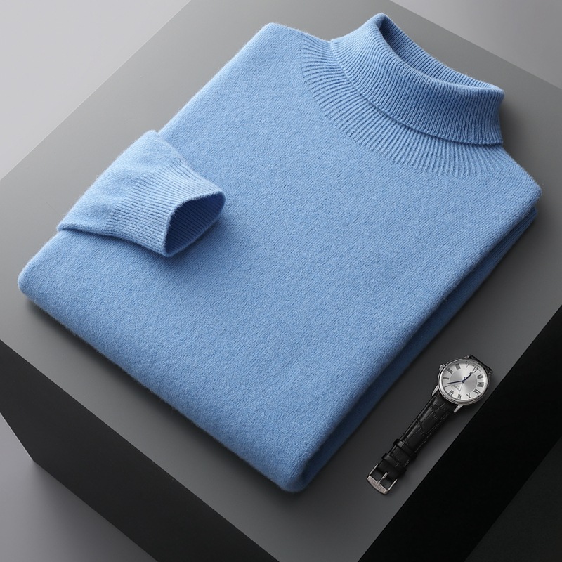 Men's Wool Sweater, Turtleneck, 350g, Warm