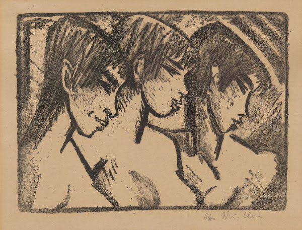 Drei Mädchen im Profil 1921