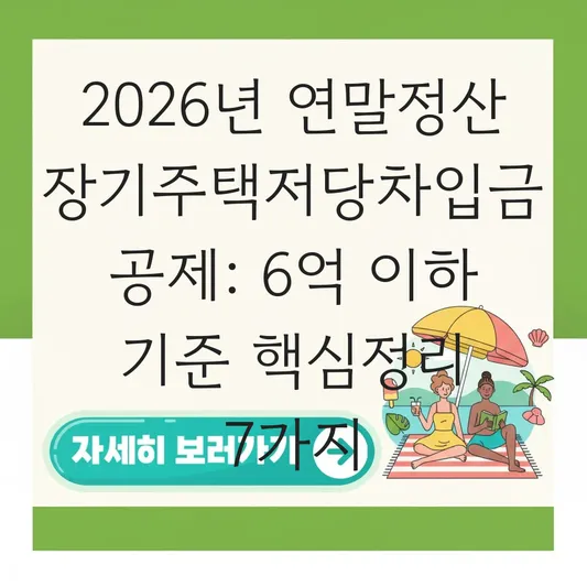 장기주택저감차입금 이자상환액 공제 대상 주택 가격 6억 이하 기준 및 서류 준비 대표 이미지